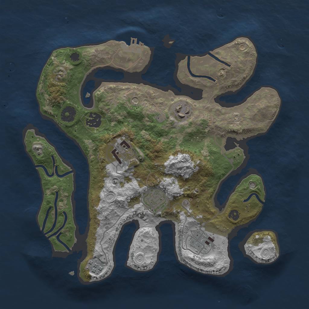 Rust Map: Procedural Map, Size: 3000, Seed: 69313, 13 Monuments