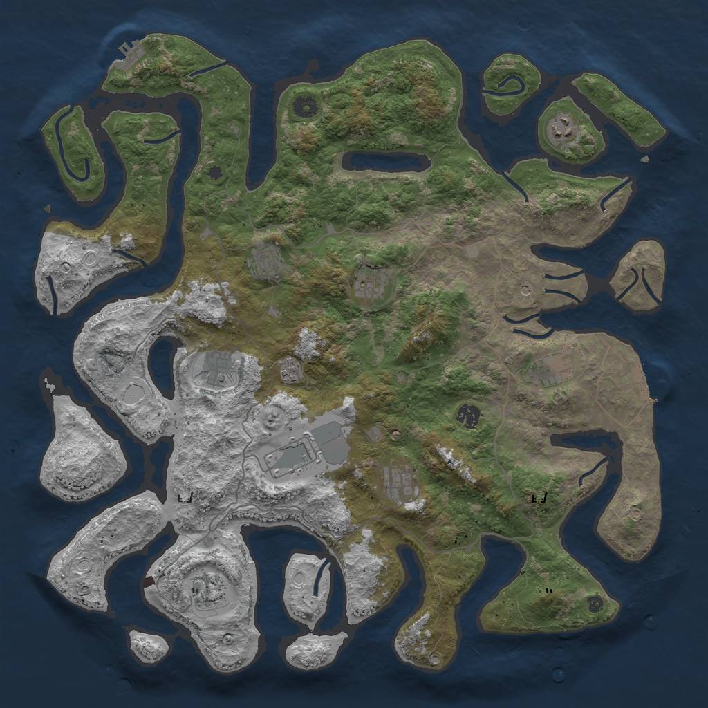 Rust Map: Procedural Map, Size: 4500, Seed: 246553377, 18 Monuments