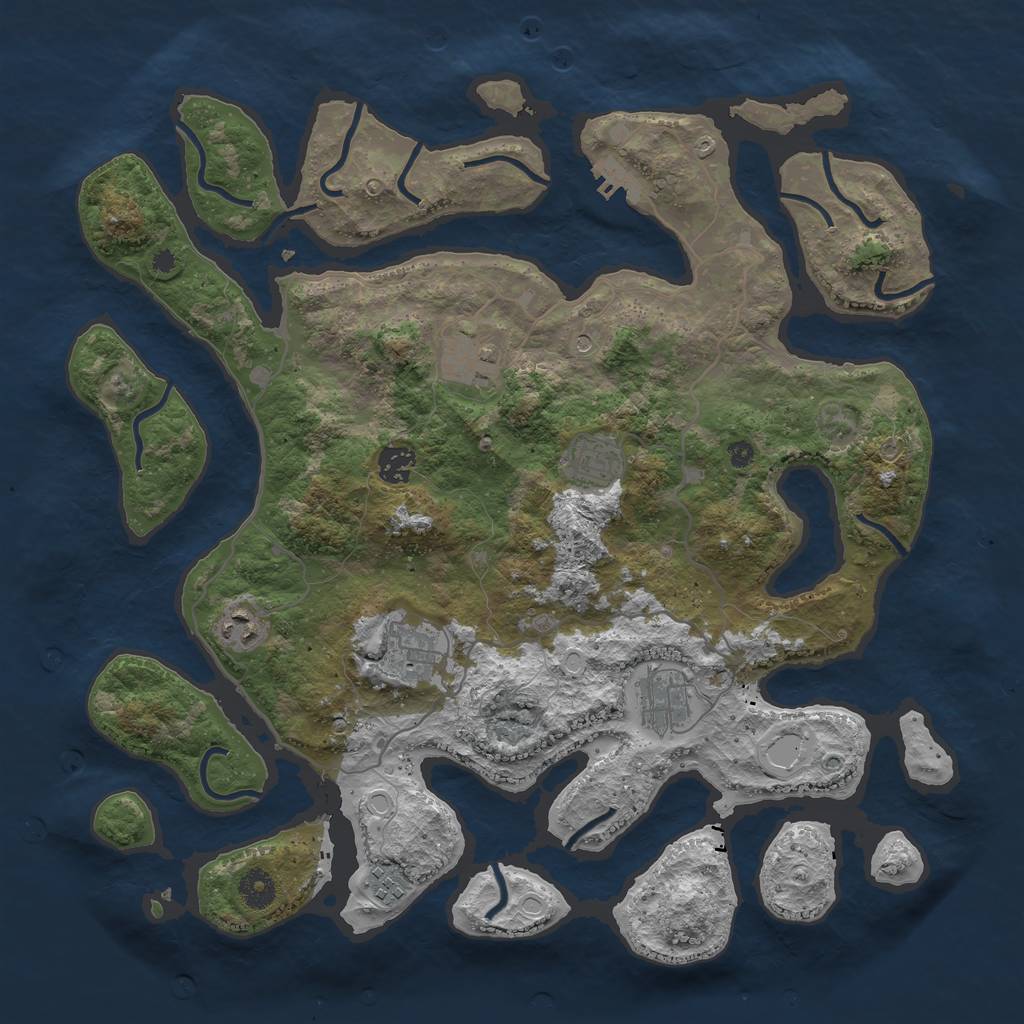 Rust Map: Procedural Map, Size: 4000, Seed: 567309, 14 Monuments