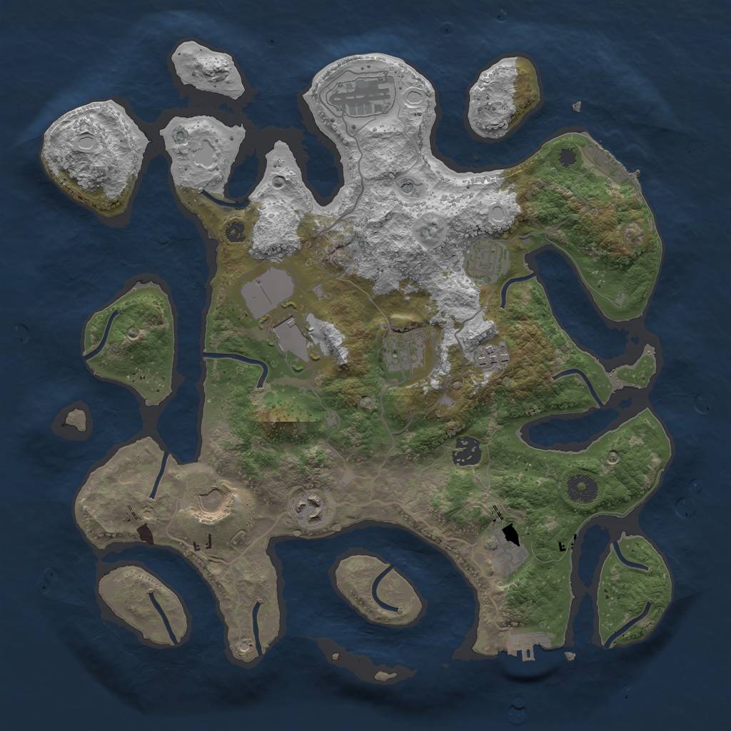 Rust Map: Procedural Map, Size: 3650, Seed: 14091993, 17 Monuments