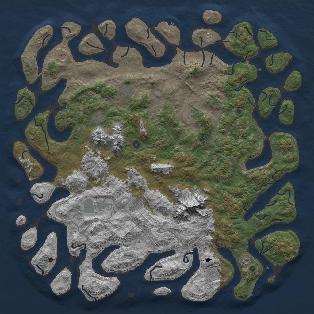 Rust Map: Procedural Map, Size: 6000, Seed: 65360348, 19 Monuments