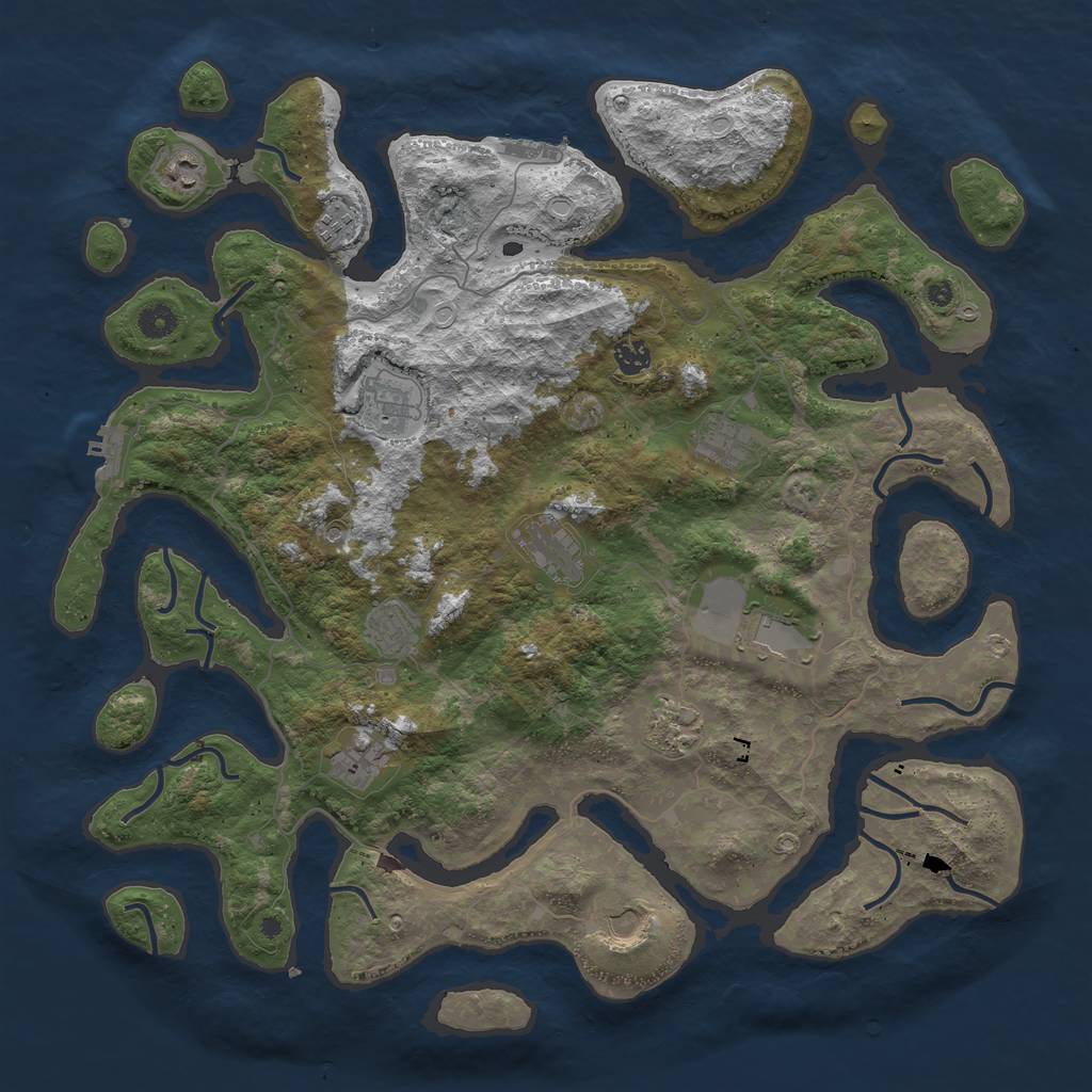 Rust Map: Procedural Map, Size: 4500, Seed: 28251436, 19 Monuments