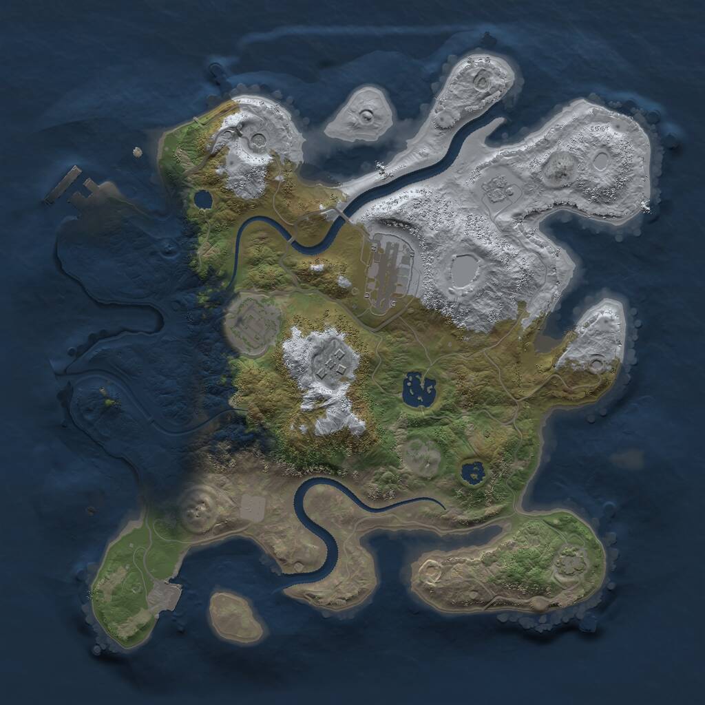 Rust Map: Procedural Map, Size: 3000, Seed: 1540319716, 9 Monuments