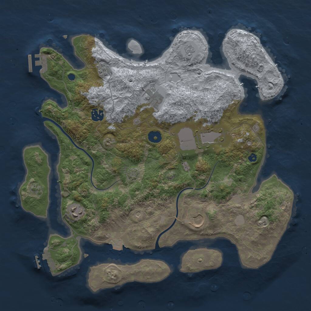 Rust Map: Procedural Map, Size: 3600, Seed: 1515, 12 Monuments