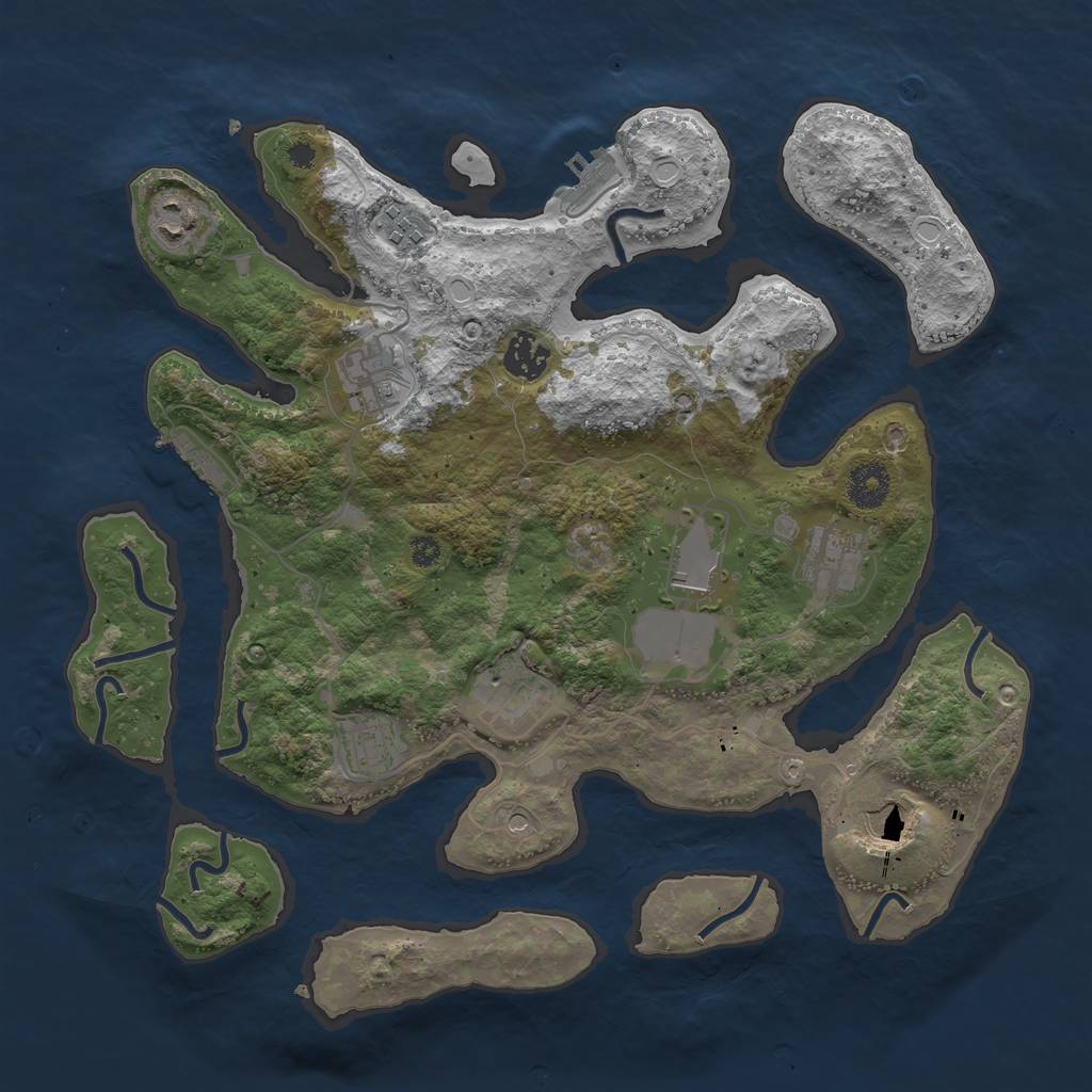 Rust Map: Procedural Map, Size: 3600, Seed: 1515, 17 Monuments