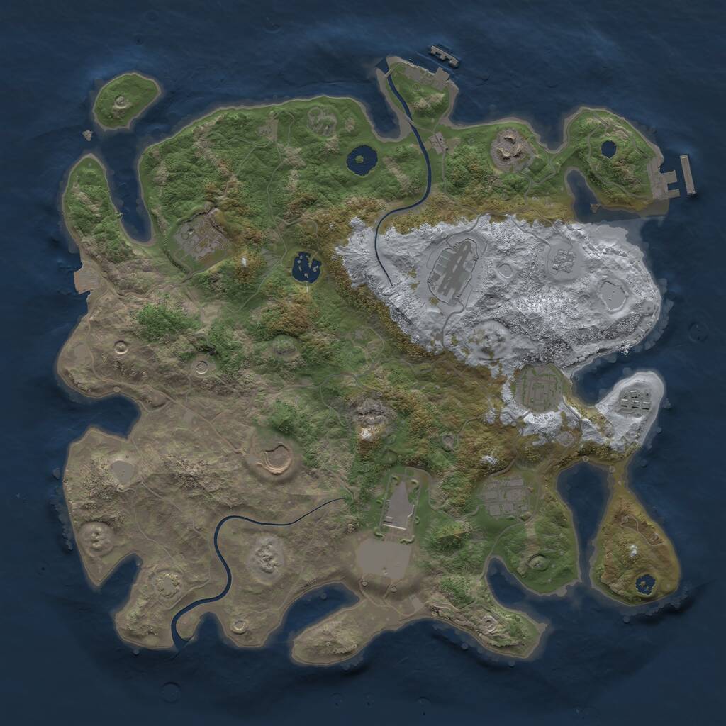 Rust Map: Procedural Map, Size: 3700, Seed: 76456788, 15 Monuments