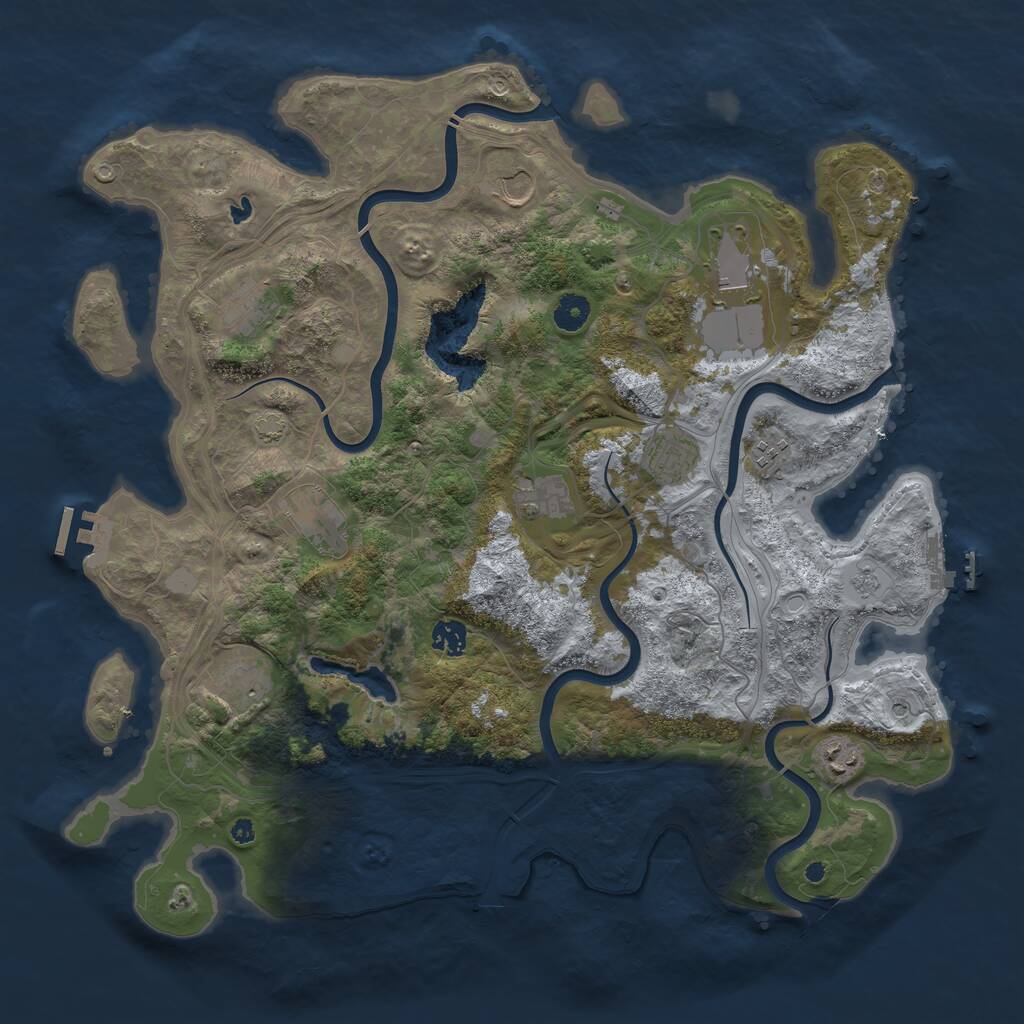 Rust Map: Procedural Map, Size: 4250, Seed: 1031987006, 16 Monuments