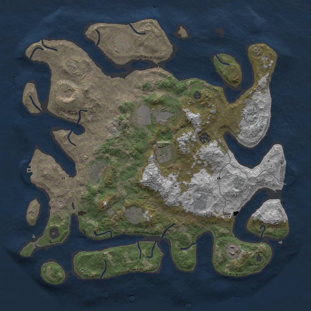 Rust Map: Procedural Map, Size: 4250, Seed: 1031987006, 19 Monuments