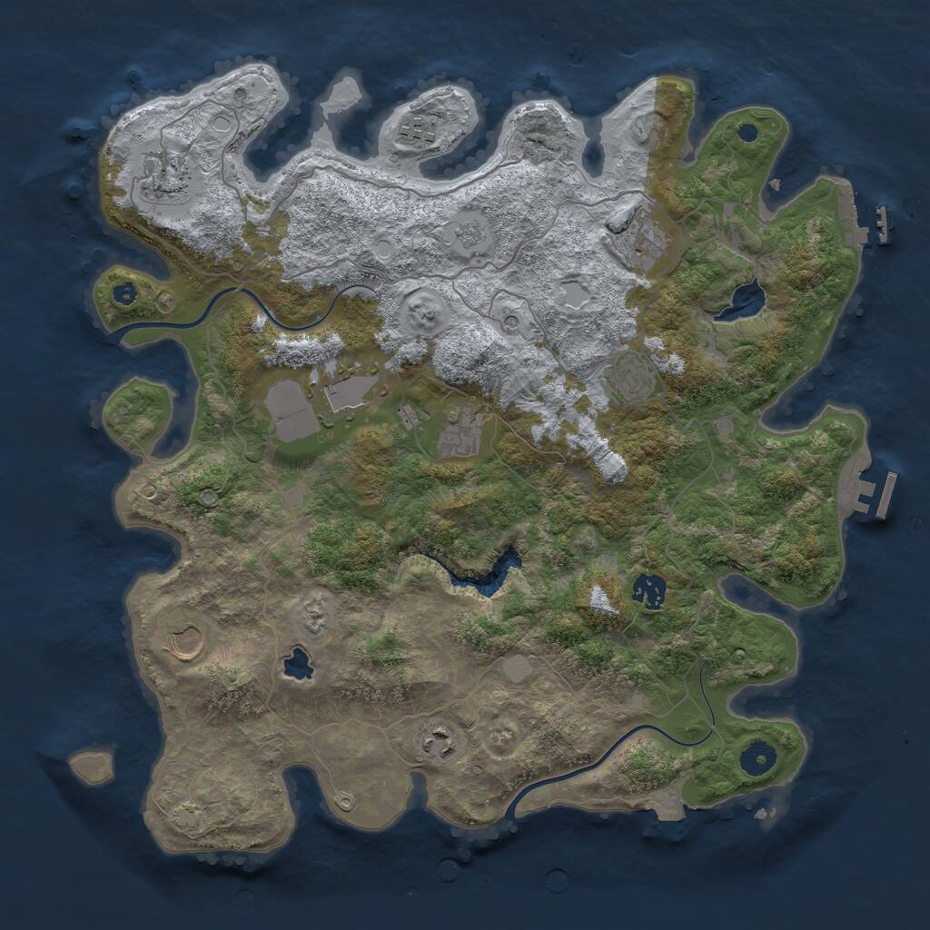 Rust Map: Procedural Map, Size: 4000, Seed: 628, 15 Monuments