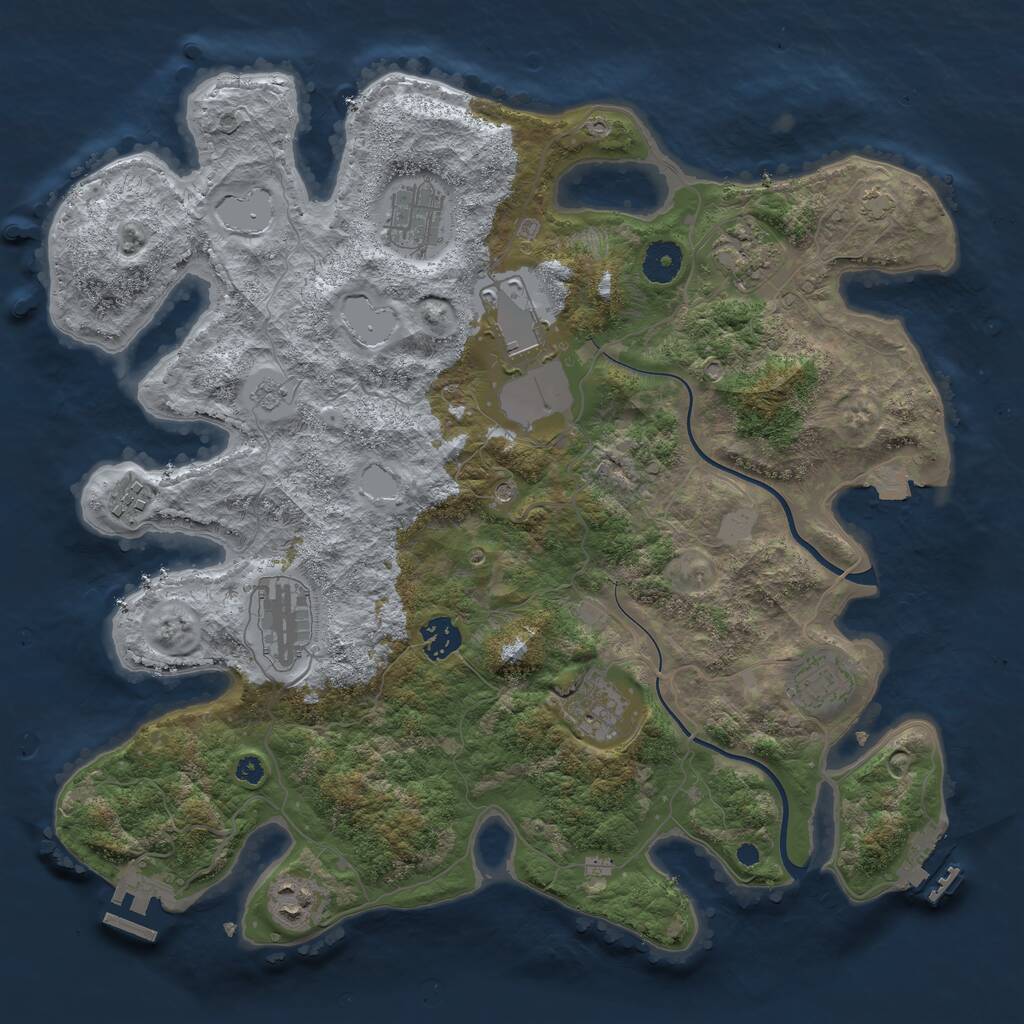 Rust Map: Procedural Map, Size: 3750, Seed: 1126012819, 15 Monuments