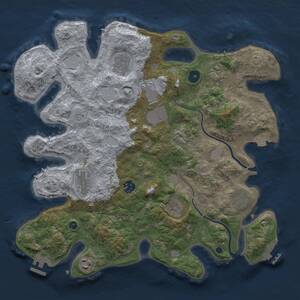 Thumbnail Rust Map: Procedural Map, Size: 3750, Seed: 1126012819, 15 Monuments