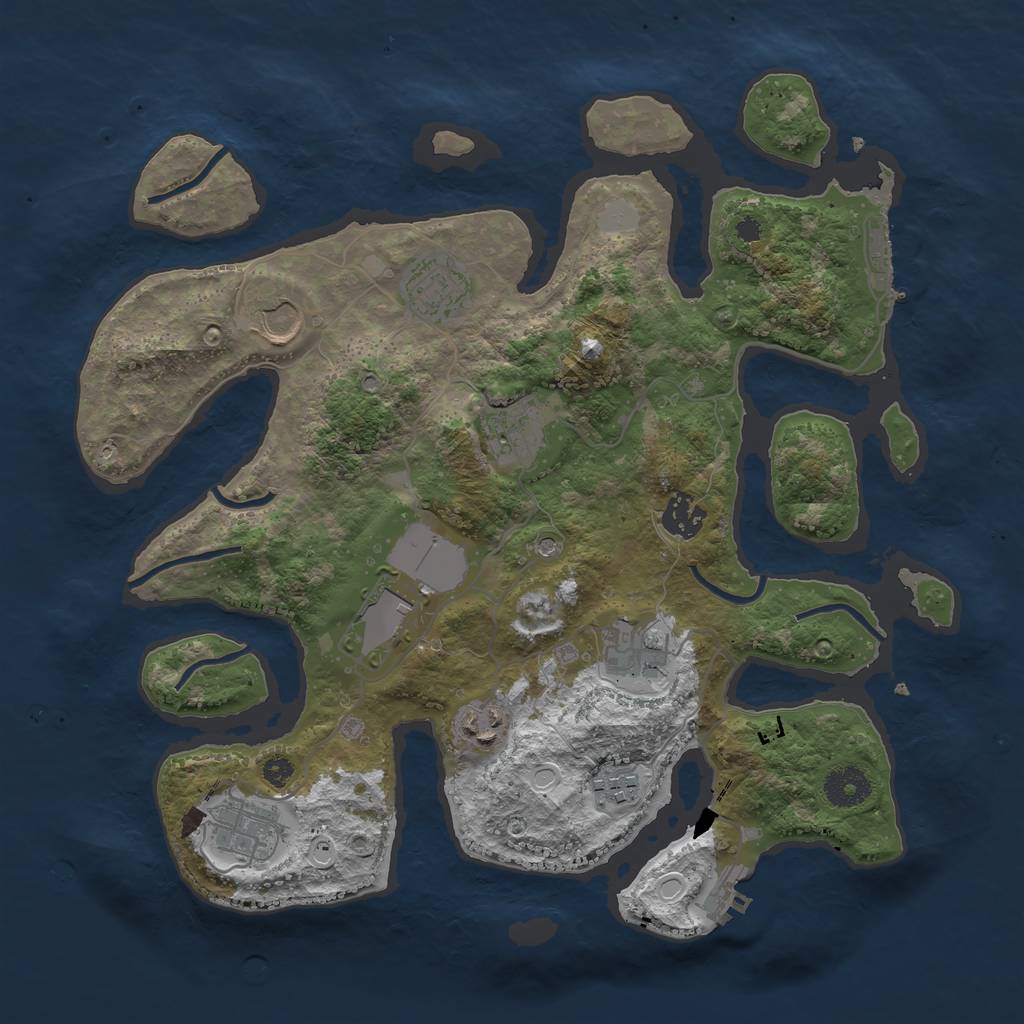 Rust Map: Procedural Map, Size: 3551, Seed: 198824, 17 Monuments