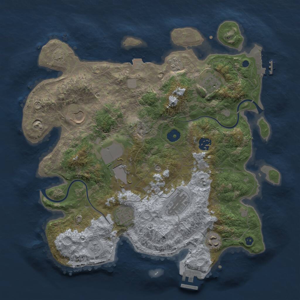 Rust Map: Procedural Map, Size: 3551, Seed: 198824, 14 Monuments