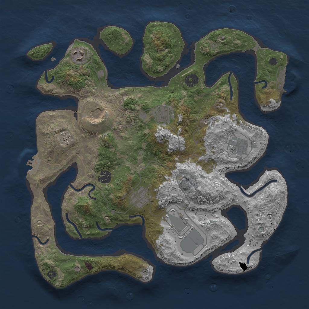 Rust Map: Procedural Map, Size: 3500, Seed: 20210905, 16 Monuments