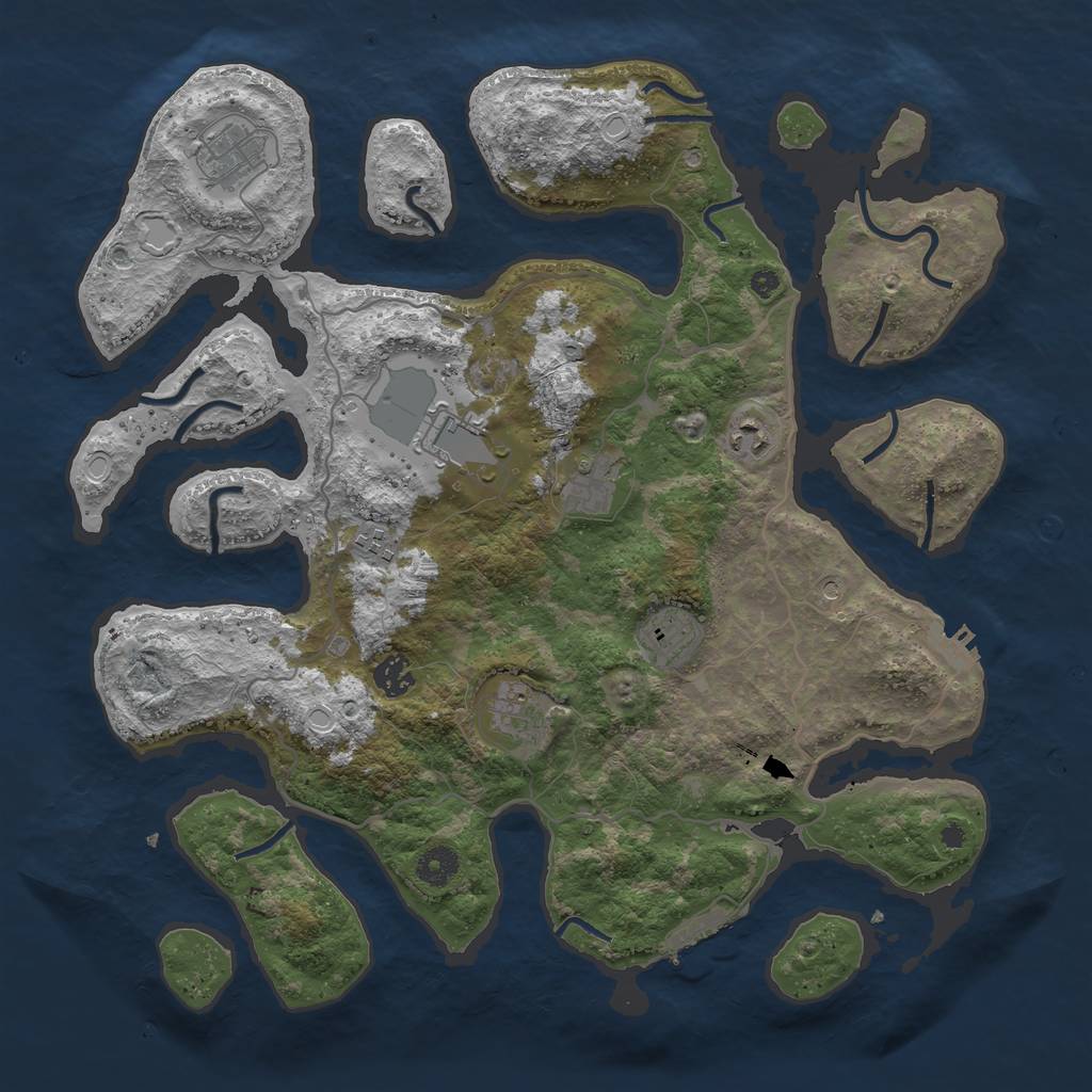 Rust Map: Procedural Map, Size: 4000, Seed: 317322, 16 Monuments