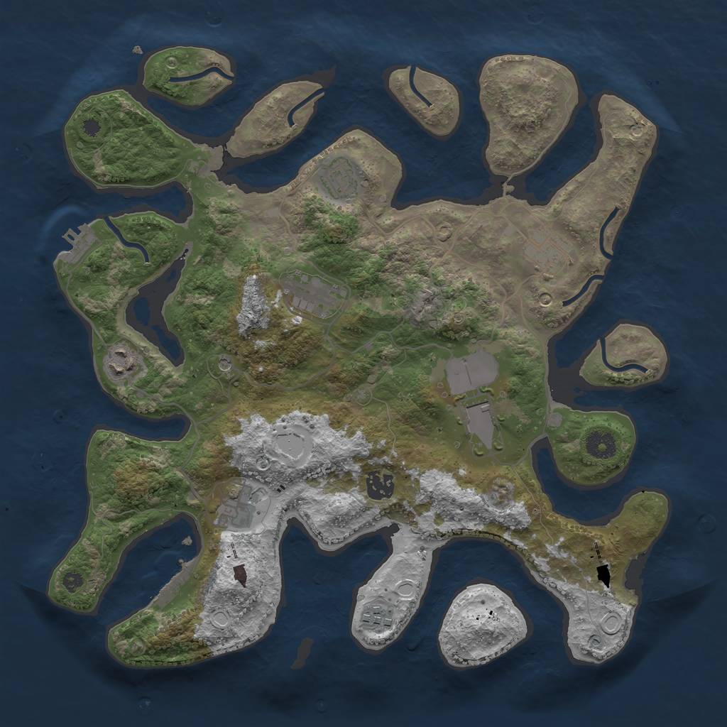 Rust Map: Procedural Map, Size: 3700, Seed: 62616, 16 Monuments