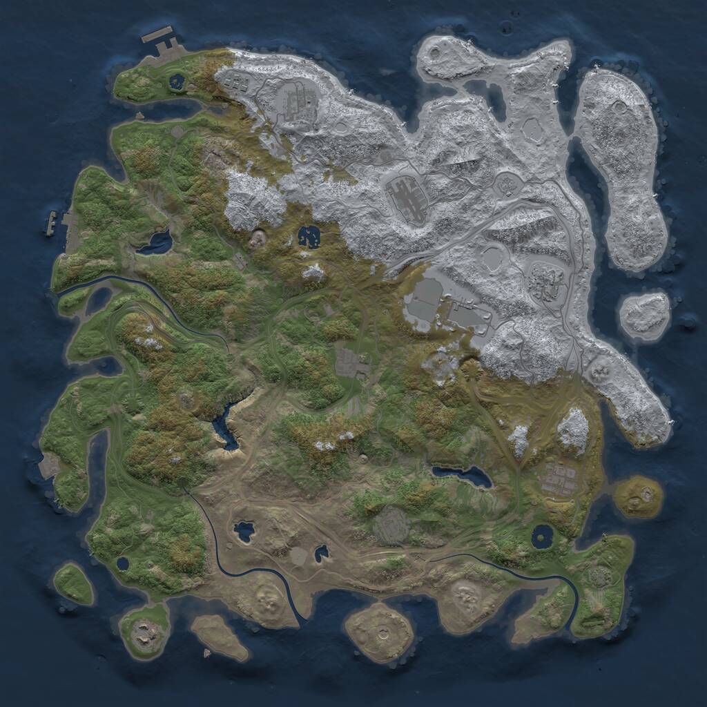 Rust Map: Procedural Map, Size: 4500, Seed: 882, 16 Monuments