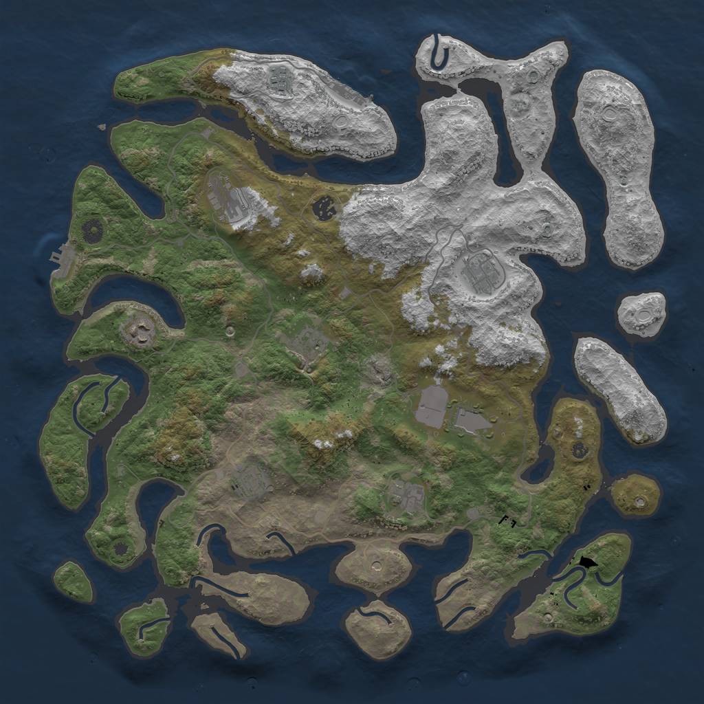 Rust Map: Procedural Map, Size: 4500, Seed: 882, 17 Monuments