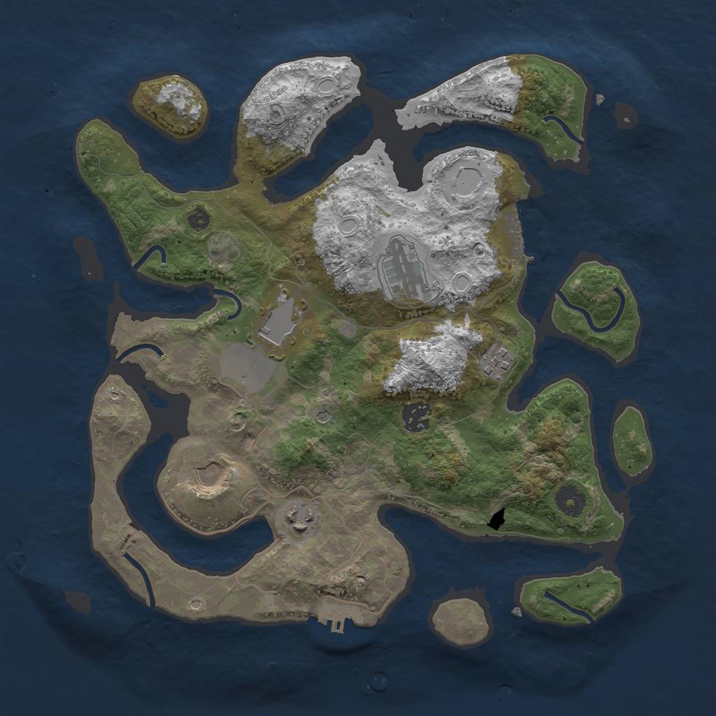 Rust Map: Procedural Map, Size: 3500, Seed: 126585269, 14 Monuments