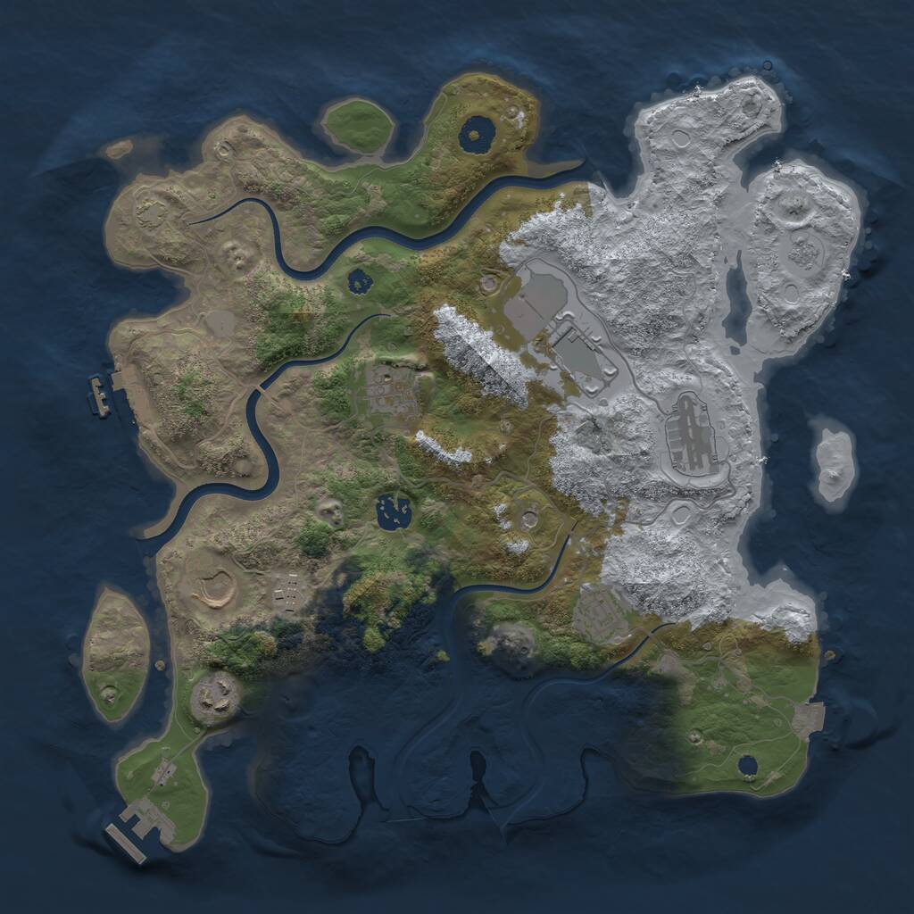 Rust Map: Procedural Map, Size: 3700, Seed: 139622036, 14 Monuments