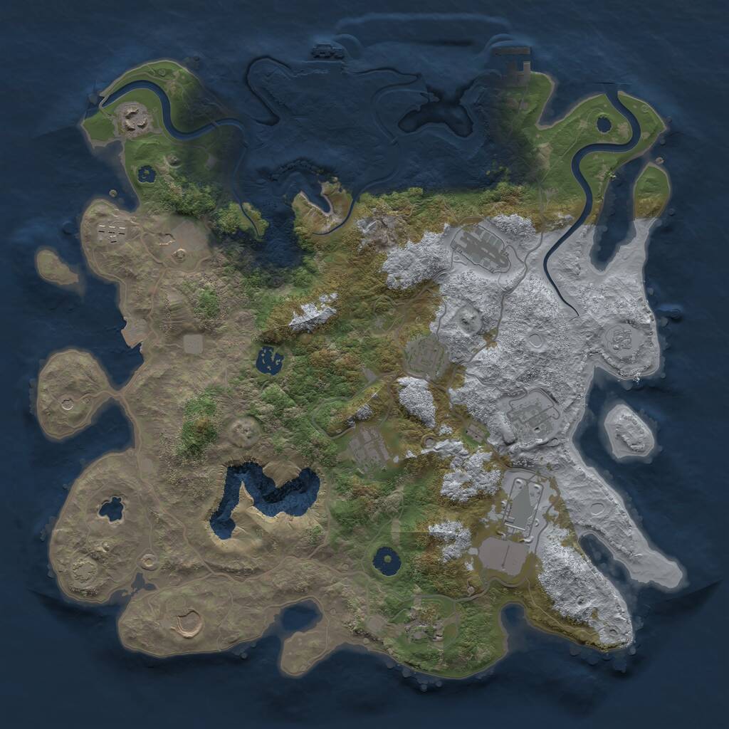 Rust Map: Procedural Map, Size: 4000, Seed: 236510, 17 Monuments