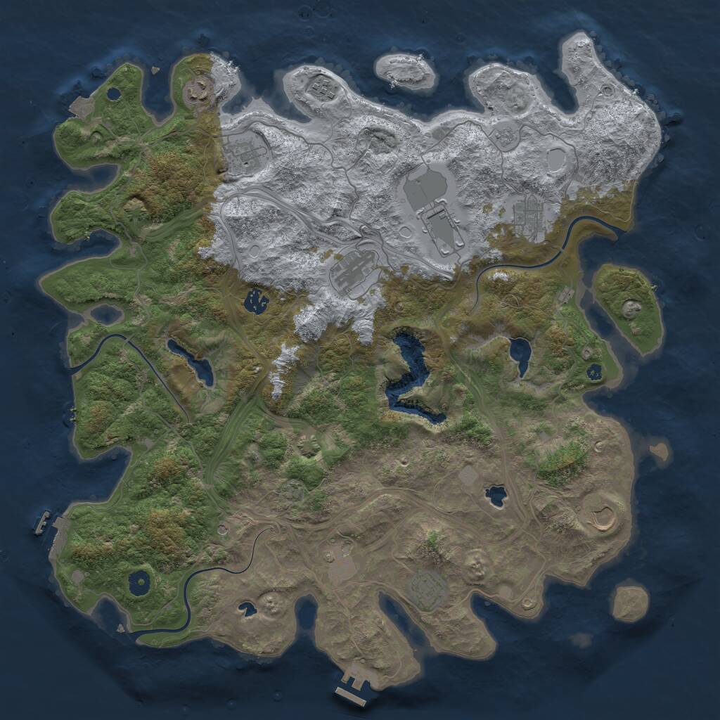 Rust Map: Procedural Map, Size: 4500, Seed: 1112, 16 Monuments