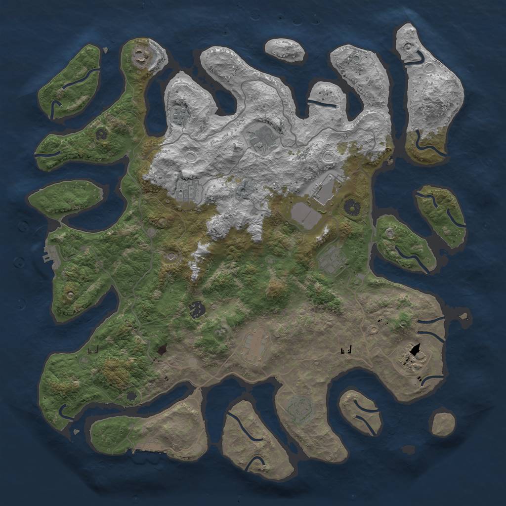 Rust Map: Procedural Map, Size: 4500, Seed: 1112, 18 Monuments