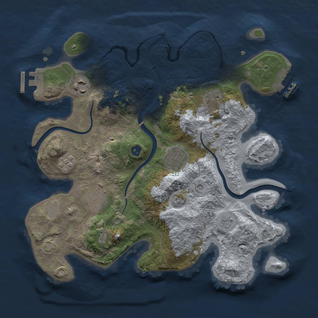 Rust Map: Procedural Map, Size: 3000, Seed: 1524926882, 11 Monuments