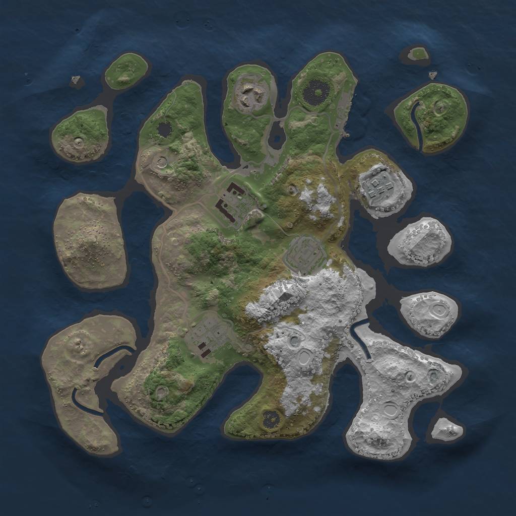 Rust Map: Procedural Map, Size: 3000, Seed: 1524926882, 12 Monuments