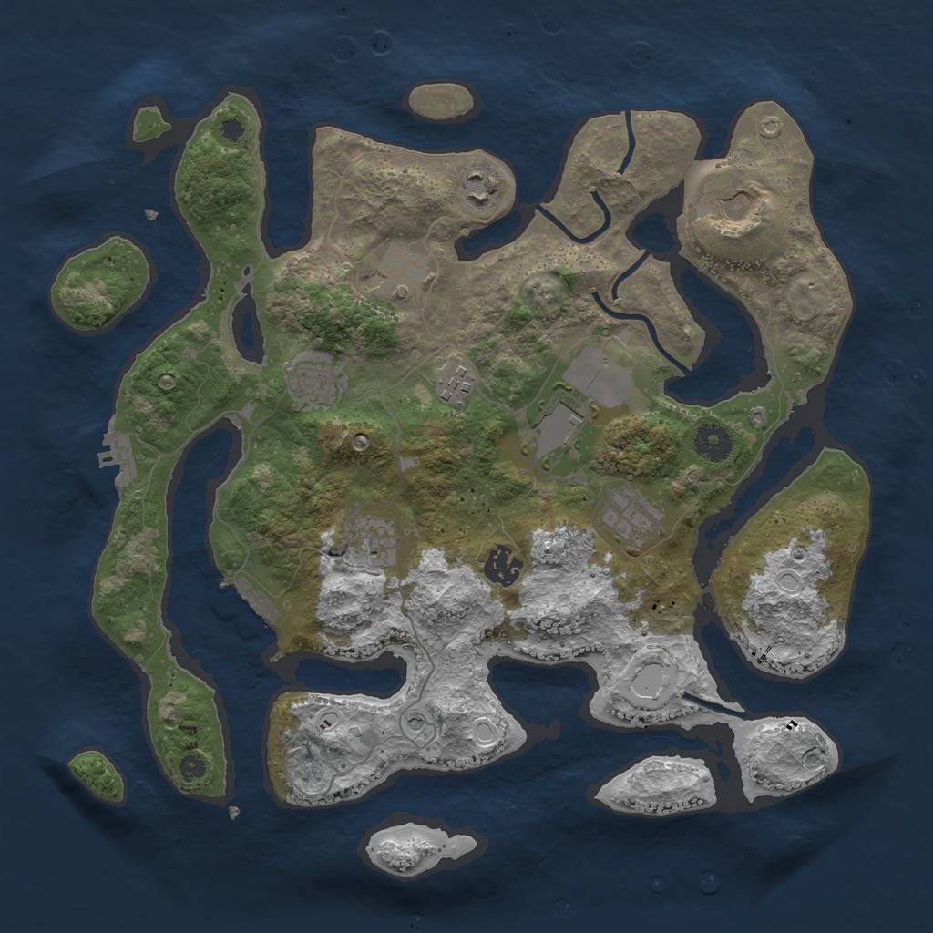 Rust Map: Procedural Map, Size: 3700, Seed: 81289, 17 Monuments