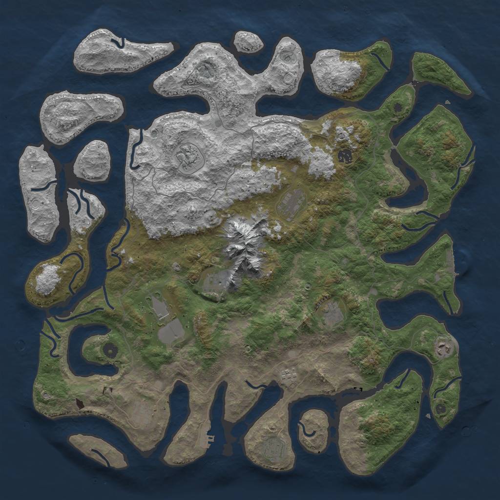 Rust Map: Procedural Map, Size: 5000, Seed: 43172512, 18 Monuments