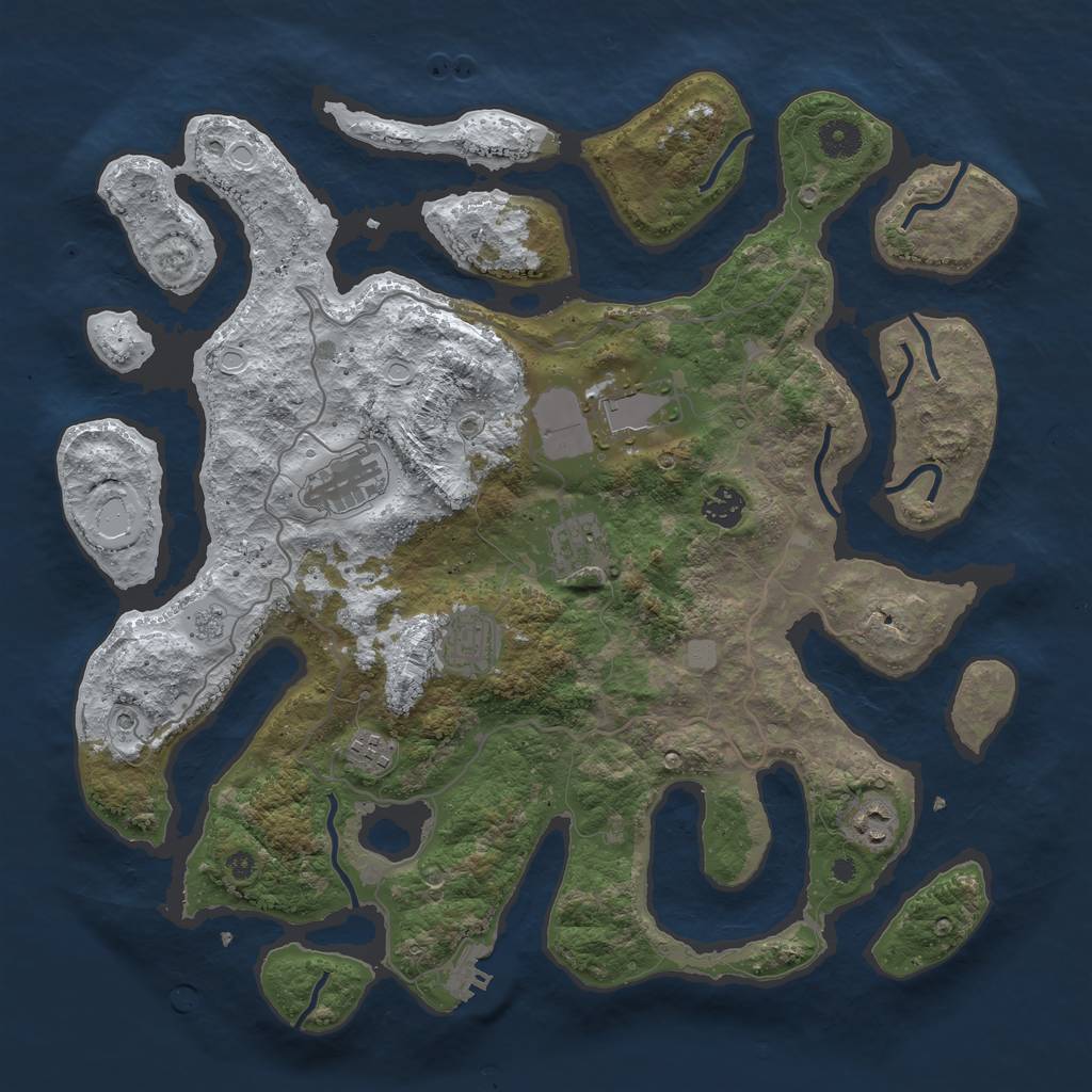 Rust Map: Procedural Map, Size: 4000, Seed: 164005507, 15 Monuments