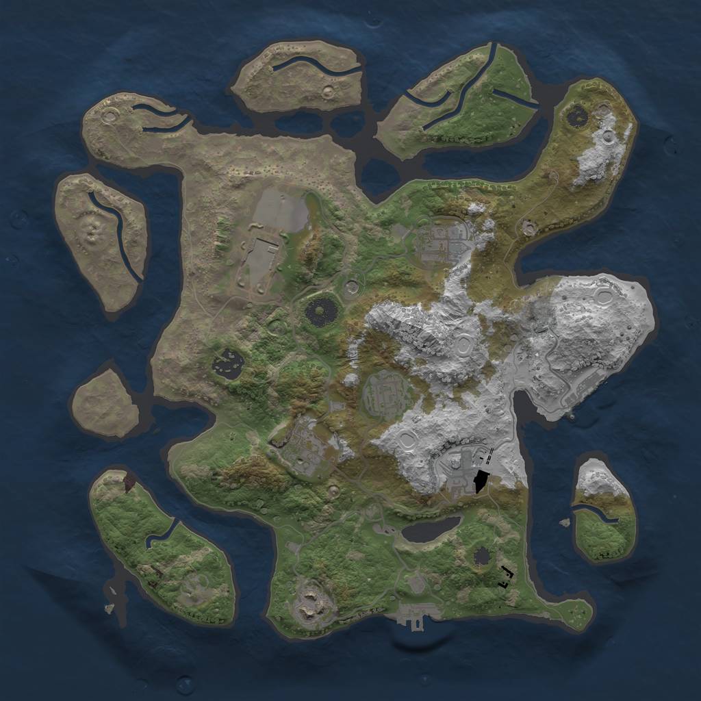 Rust Map: Procedural Map, Size: 3500, Seed: 31389071, 15 Monuments