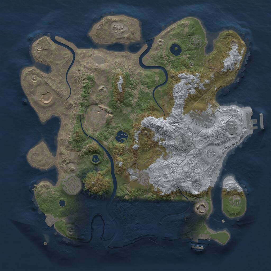 Rust Map: Procedural Map, Size: 3500, Seed: 31389071, 14 Monuments