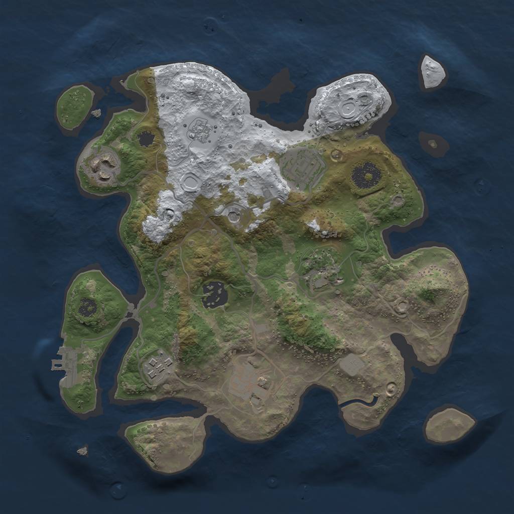 Rust Map: Procedural Map, Size: 2800, Seed: 666666, 14 Monuments