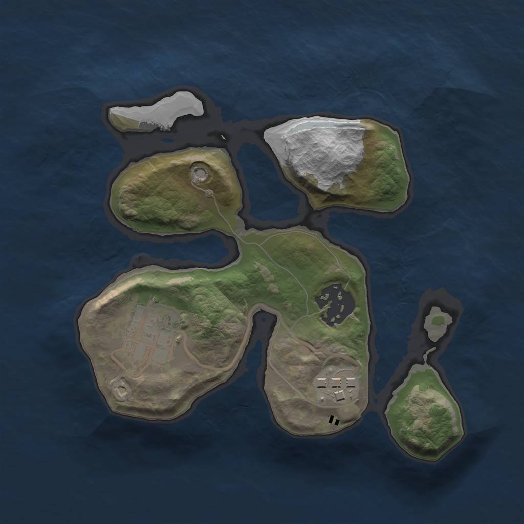 Rust Map: Barren, Size: 2000, Seed: 747453, 5 Monuments