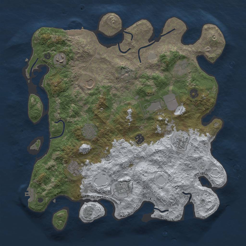 Rust Map: Procedural Map, Size: 3850, Seed: 480958732, 19 Monuments