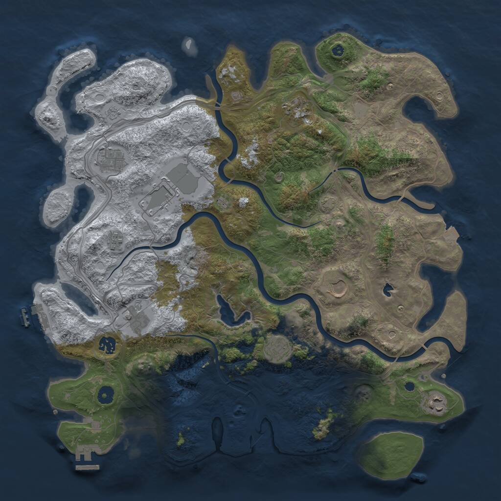 Rust Map: Procedural Map, Size: 4300, Seed: 1115199168, 15 Monuments