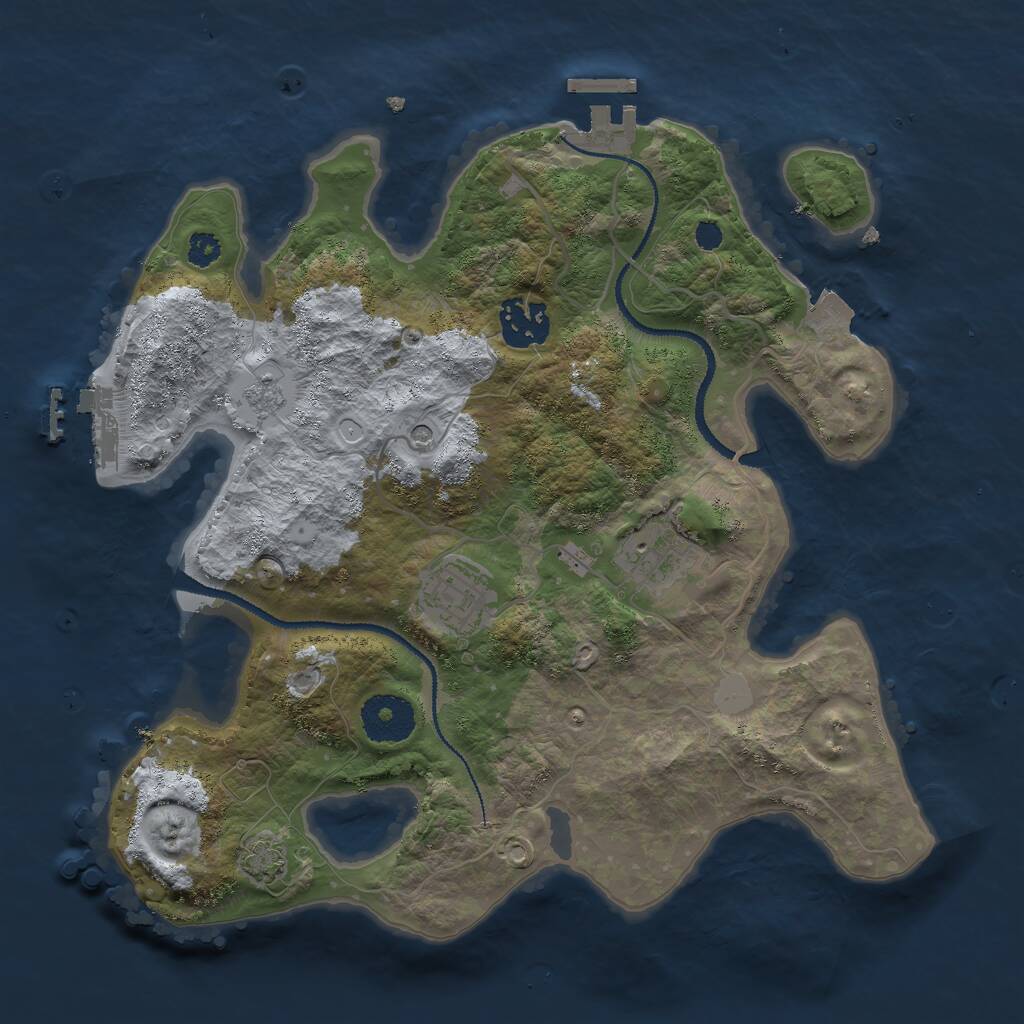 Rust Map: Procedural Map, Size: 3000, Seed: 68640009, 9 Monuments