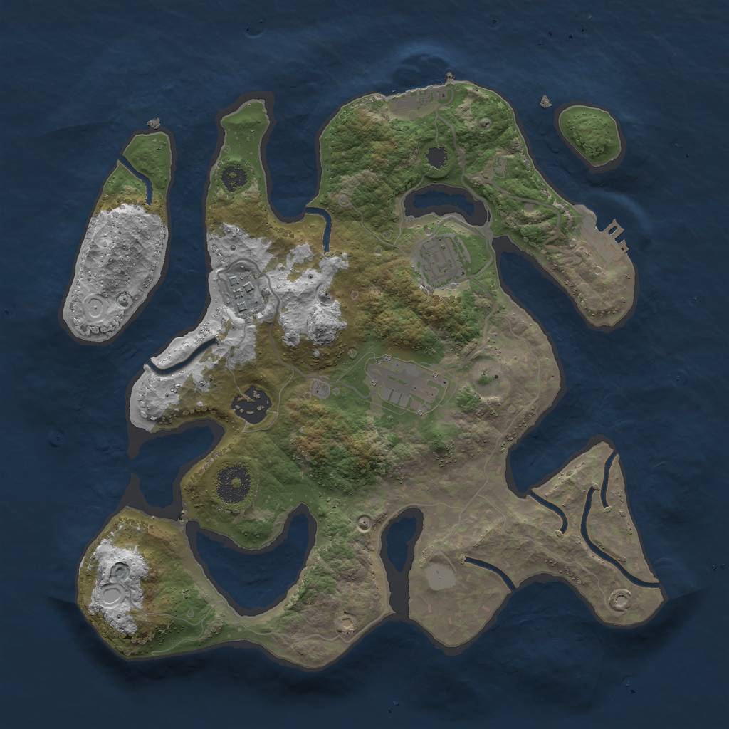 Rust Map: Procedural Map, Size: 3000, Seed: 68640009, 11 Monuments