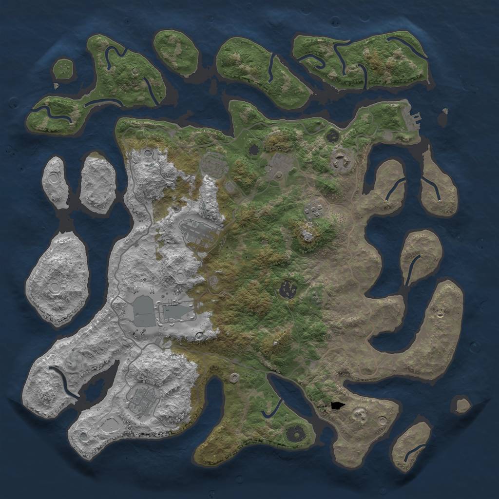 Rust Map: Procedural Map, Size: 4200, Seed: 1252, 15 Monuments