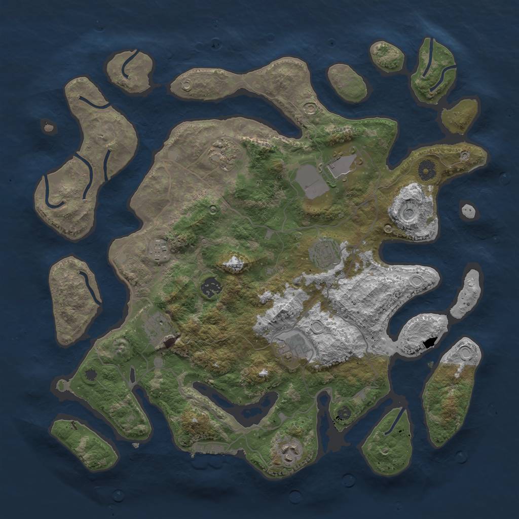 Rust Map: Procedural Map, Size: 4000, Seed: 435249019, 15 Monuments