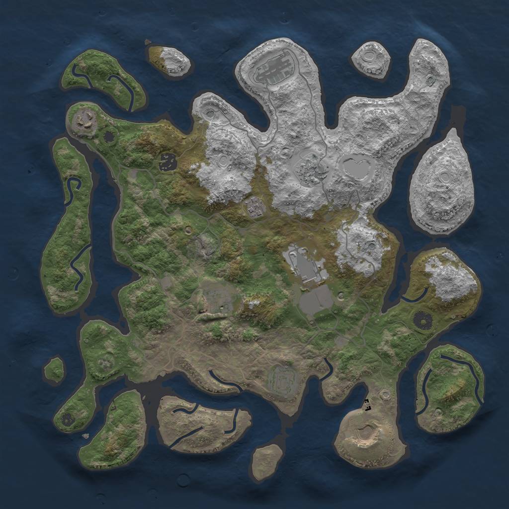 Rust Map: Procedural Map, Size: 4000, Seed: 23601251, 15 Monuments