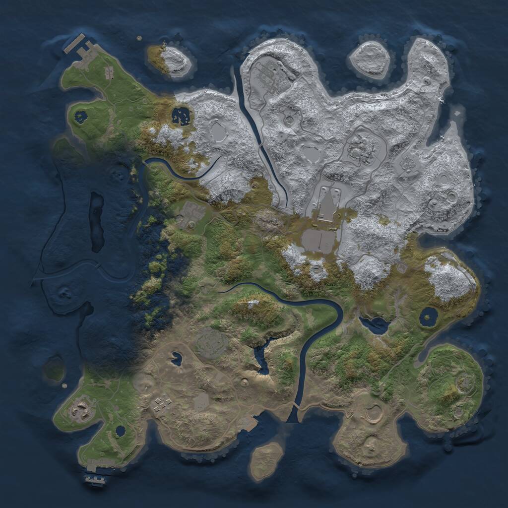 Rust Map: Procedural Map, Size: 4000, Seed: 23601251, 15 Monuments