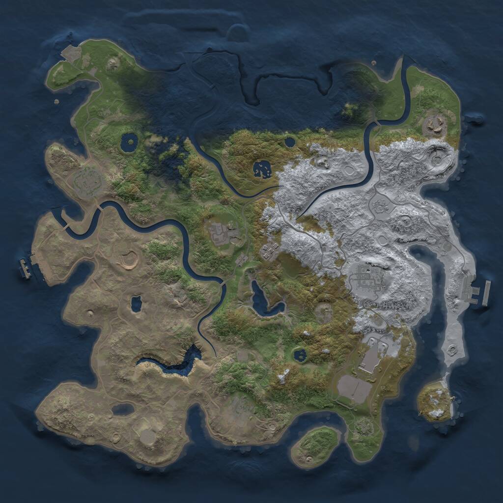 Rust Map: Procedural Map, Size: 4000, Seed: 1759397878, 15 Monuments