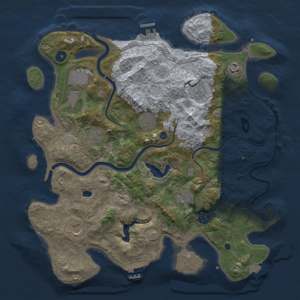 Rust Map: Procedural Map, Size: 4000, Seed: 200808, 15 Monuments