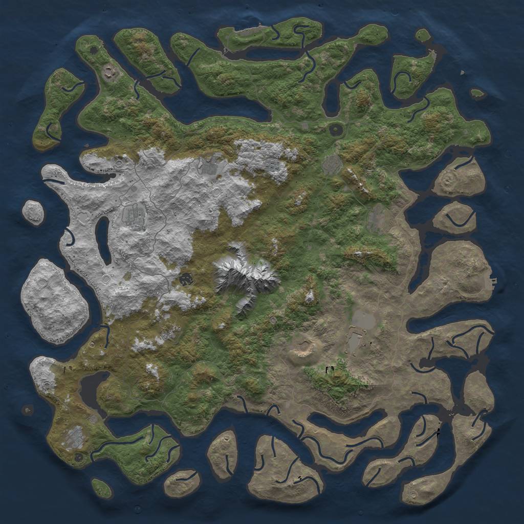 Rust Map: Procedural Map, Size: 6000, Seed: 777999, 19 Monuments