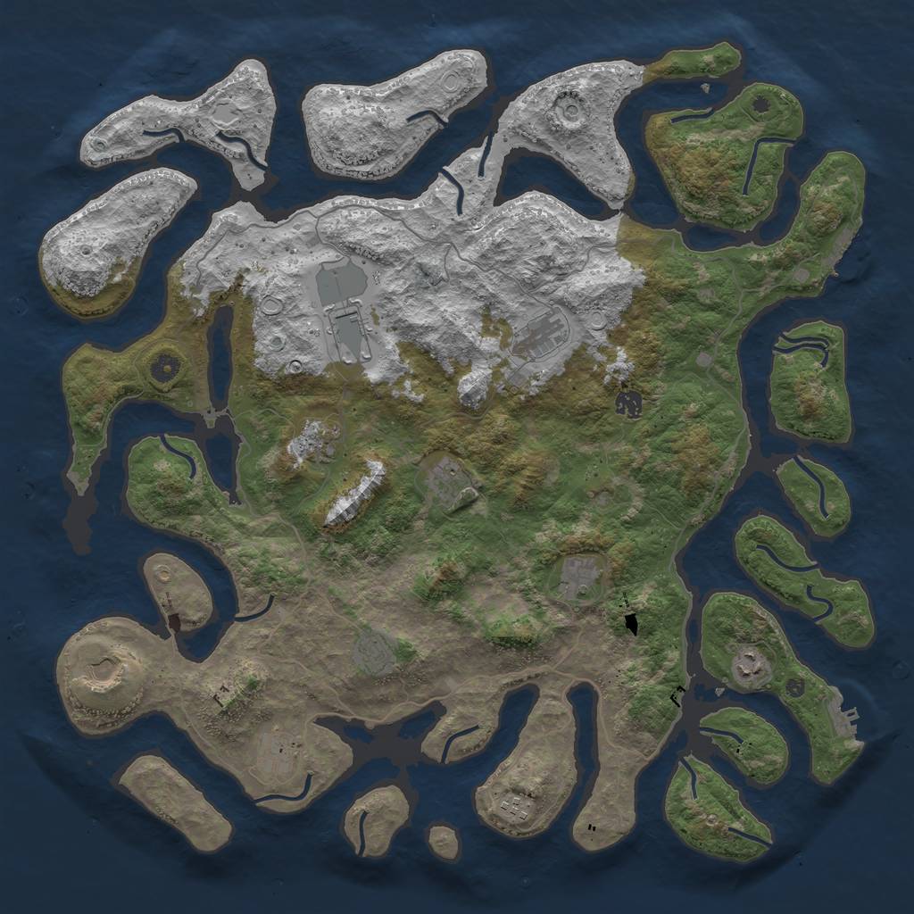 Rust Map: Procedural Map, Size: 4850, Seed: 1234, 19 Monuments