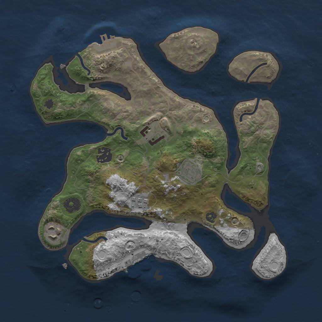 Rust Map: Procedural Map, Size: 3000, Seed: 1745066163, 12 Monuments