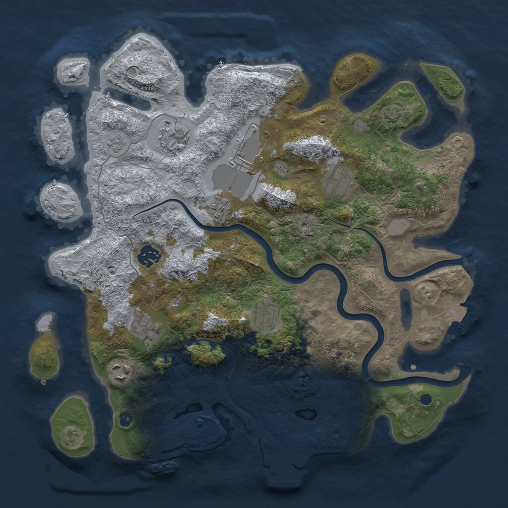 Rust Map: Procedural Map, Size: 3600, Seed: 1460013, 14 Monuments